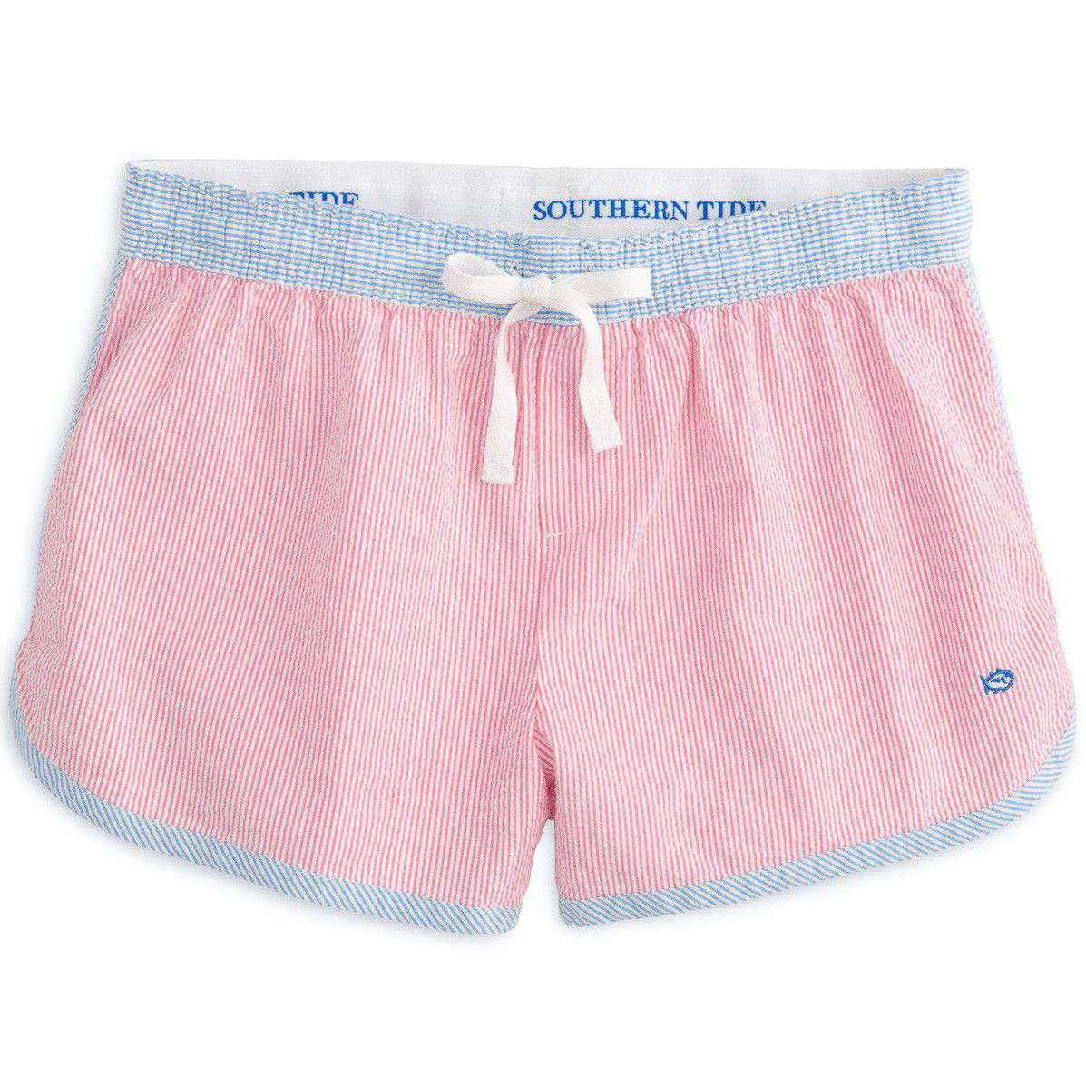 Women's Seersucker Lounge Short in Berry by Southern Tide - Country Club Prep