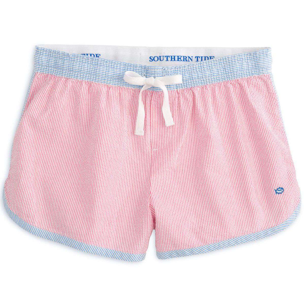 Women's Seersucker Lounge Short in Berry by Southern Tide - Country Club Prep