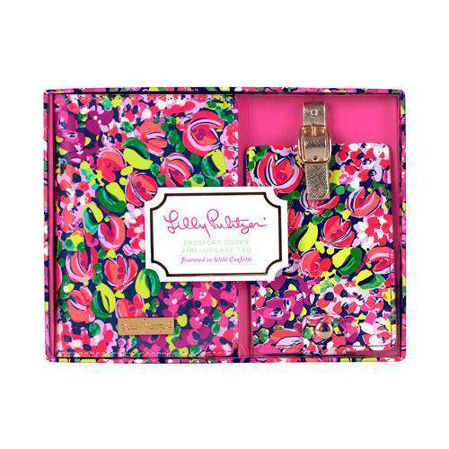 Luggage Tag and Passport Holder in Wild Confetti by Lilly Pulitzer - Country Club Prep