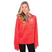 1/4 Zip Fleece in Coral by the Fraternity Collection - Country Club Prep