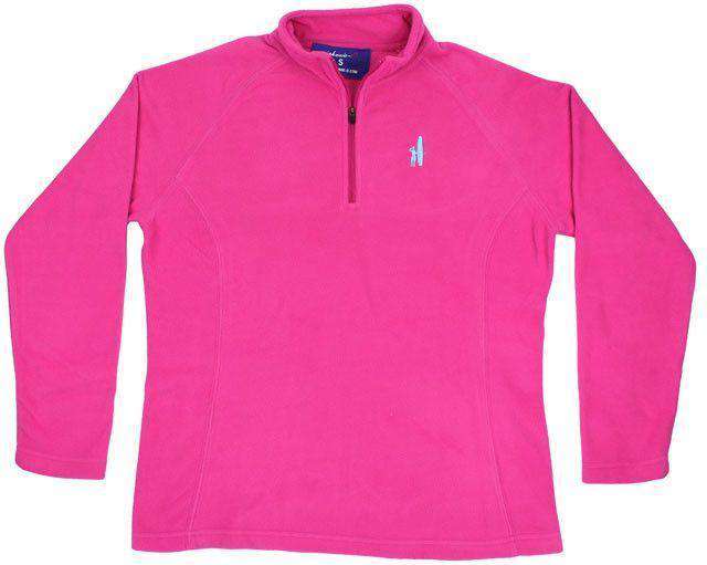 1/4 Zip Fleece in Hot Pink by Johnnie-O - Country Club Prep