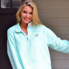 1/4 Zip Fleece in Mint Julep by the Fraternity Collection - Country Club Prep
