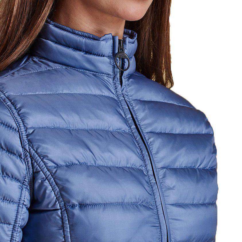 Clyde Short Baffle Quilted Jacket in Cool Blue by Barbour - Country Club Prep