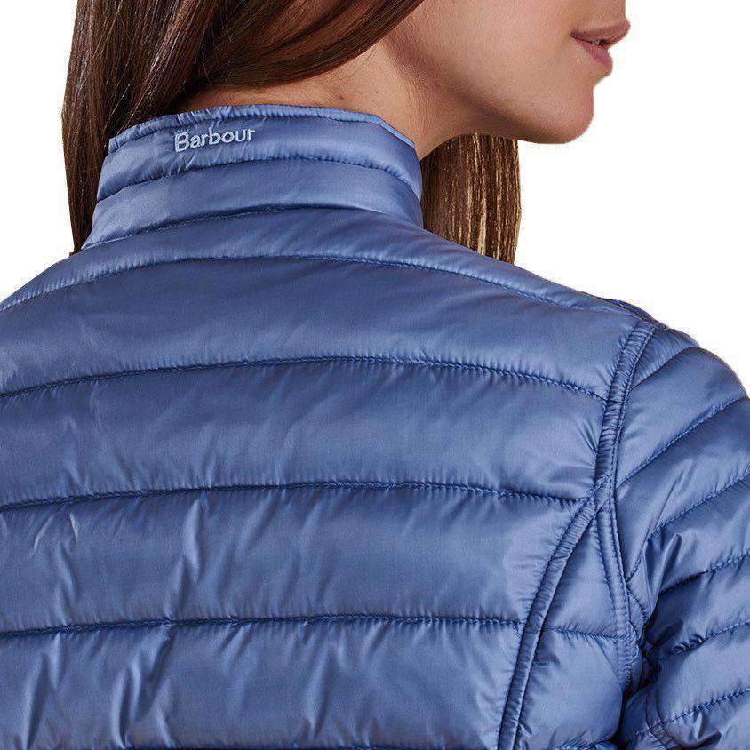 Clyde Short Baffle Quilted Jacket in Cool Blue by Barbour - Country Club Prep