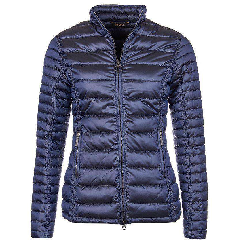 Barbour Clyde Short Baffle Quilted Jacket in Royal Navy – Country Club Prep