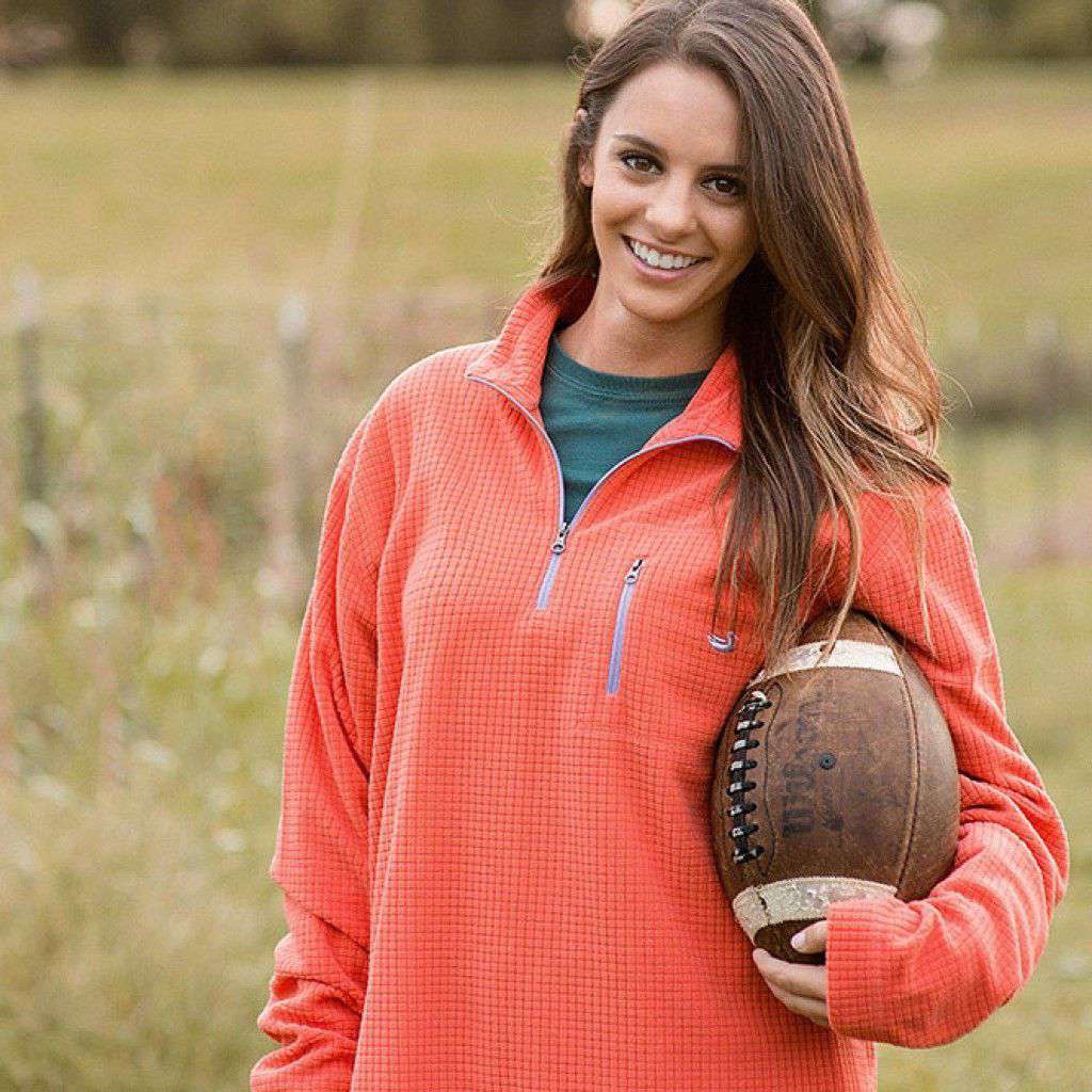 FieldTec Dune Pullover in Coral by Southern Marsh - Country Club Prep