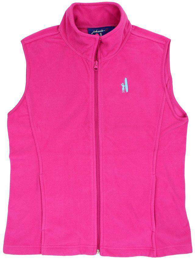 Fleece Vest in Hot Pink by Johnnie-O - Country Club Prep