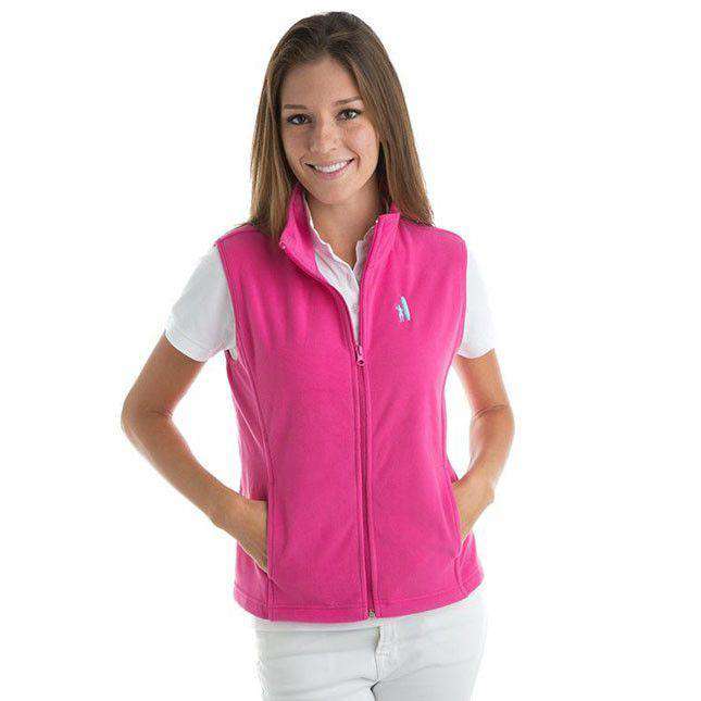 Fleece Vest in Hot Pink by Johnnie-O - Country Club Prep