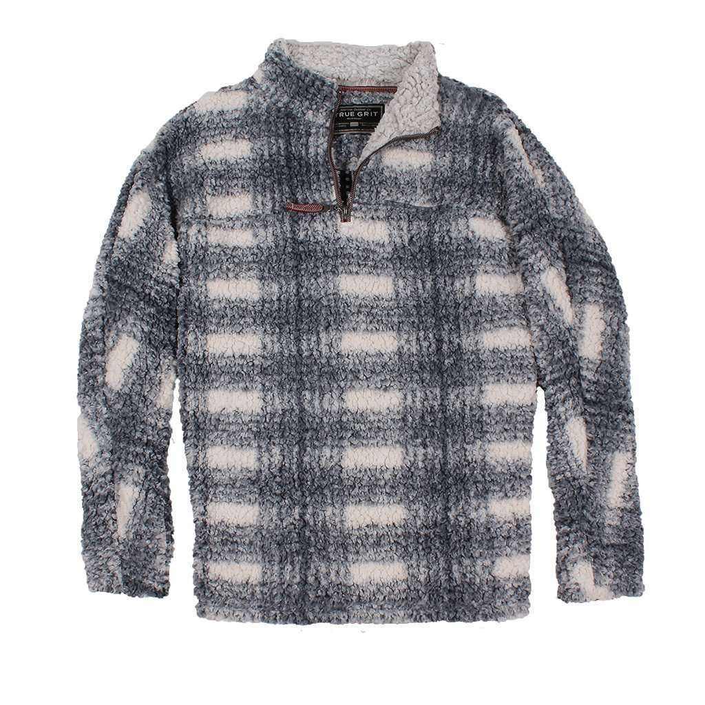 True Grit Frosty Tipped Big Plaid Pile 1/4 Zip Pullover in