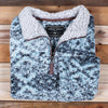 Frosty Tipped Tribal Pile 1/4 Zip Pullover in Aqua by True Grit - Country Club Prep