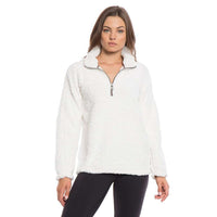 Frosty Tipped Women's Stadium Pullover in Ivory by True Grit (Dylan) - Country Club Prep