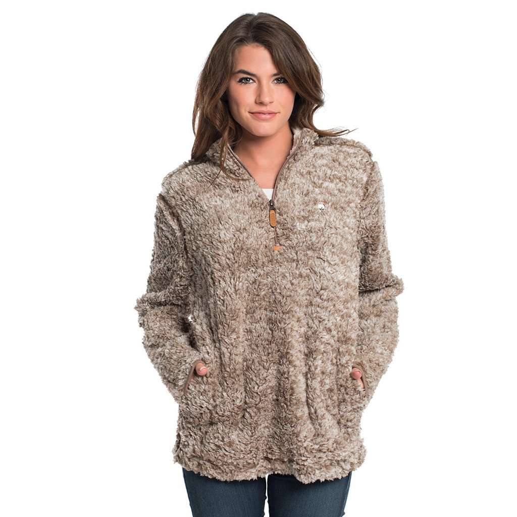 Heather Sherpa Pullover with Pockets in Caribou by The Southern Shirt Co. - Country Club Prep
