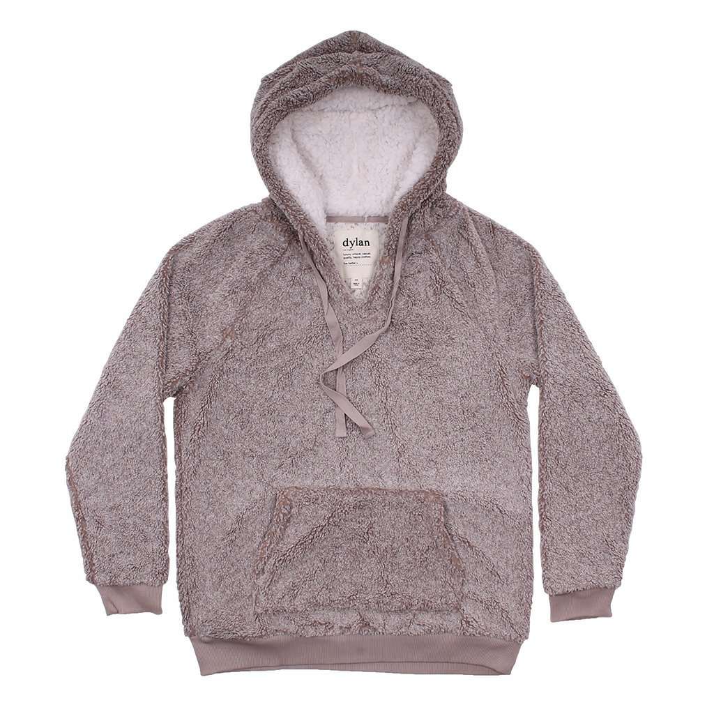 Heathered Berber Cozy Hoodie in Smoke by True Grit (Dylan) - Country Club Prep