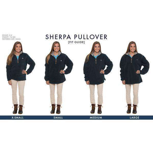 Heathered Quarter Zip Sherpa Pullover in Navy by The Southern Shirt Co. - Country Club Prep