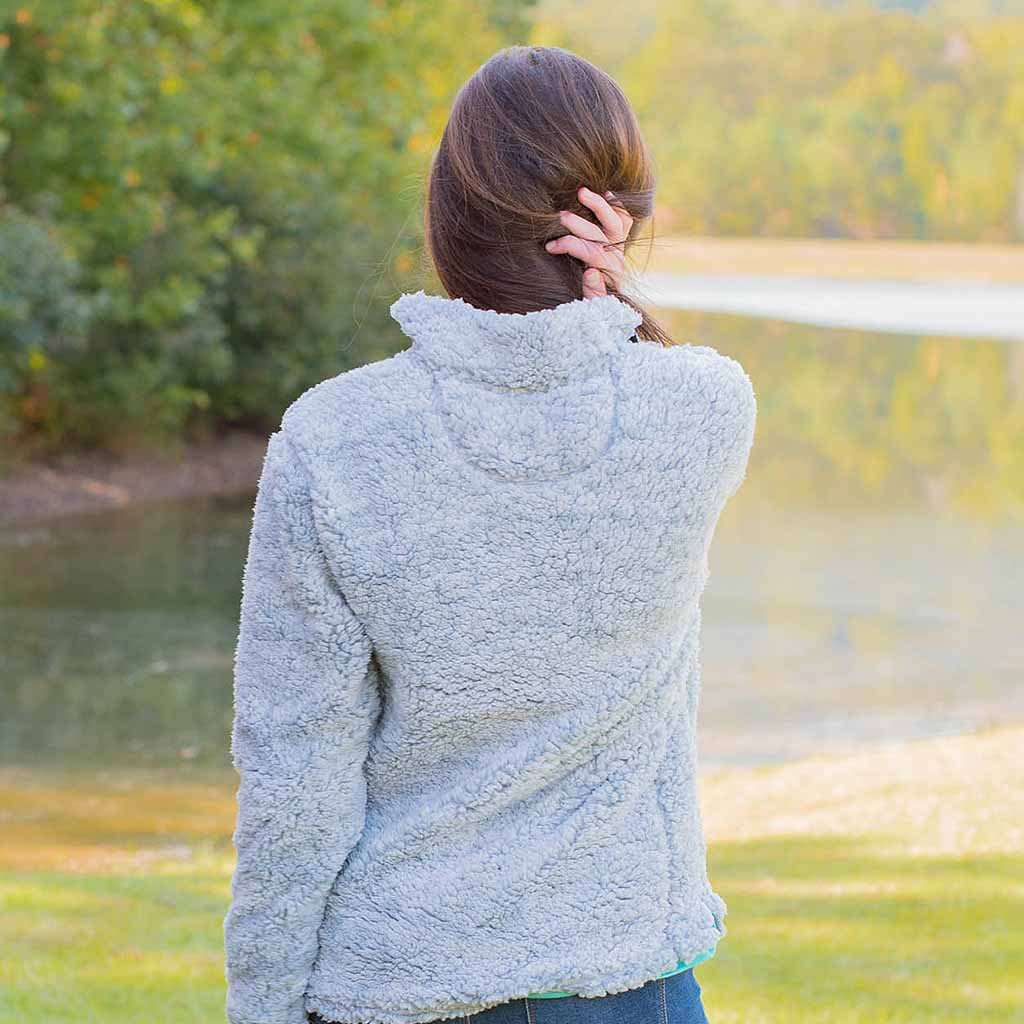 Heathered Quarter Zip Sherpa Pullover in Quarry Grey by The Southern Shirt Co. - Country Club Prep