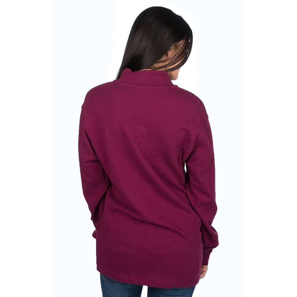 Heathered Whitacre Pullover in Cranberry by Lauren James - Country Club Prep