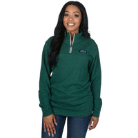 Heathered Whitacre Pullover in Evergreen by Lauren James - Country Club Prep