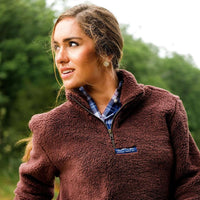 Linden Sherpa Pullover in Chocolate by Lauren James - Country Club Prep