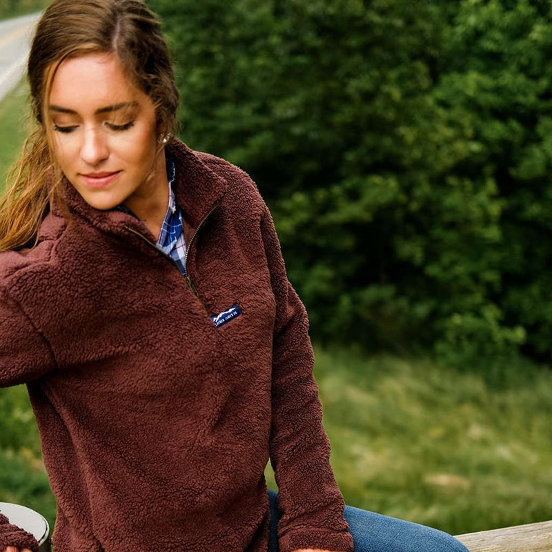 Linden Sherpa Pullover in Chocolate by Lauren James - Country Club Prep