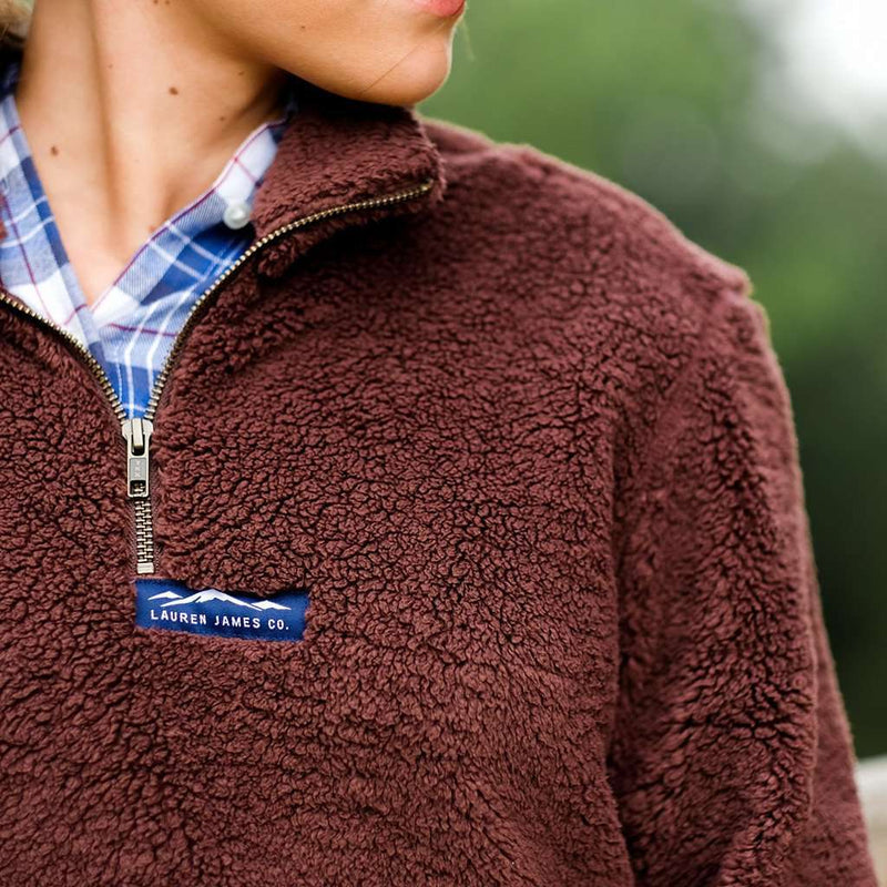 Linden Sherpa Pullover in Chocolate by Lauren James - Country Club Prep