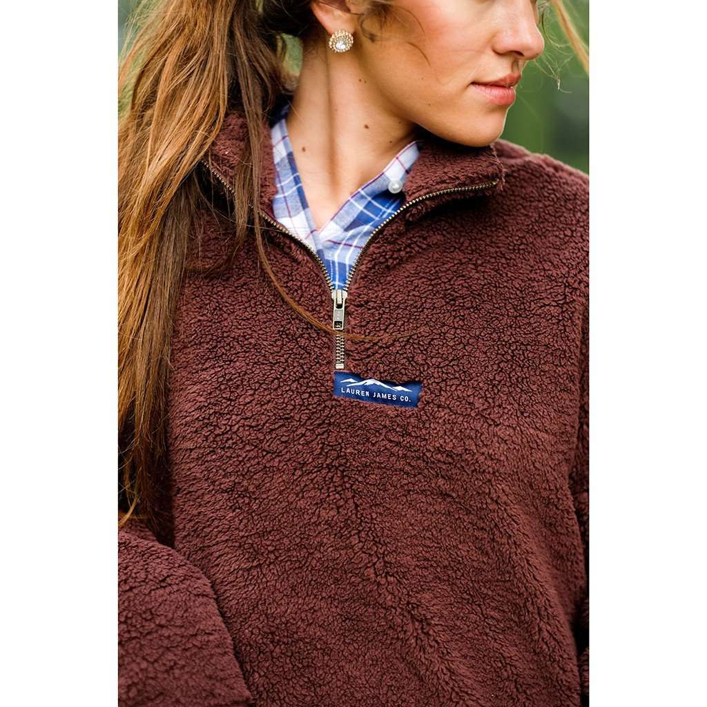 Linden Sherpa Pullover in Chocolate by Lauren James - Country Club Prep