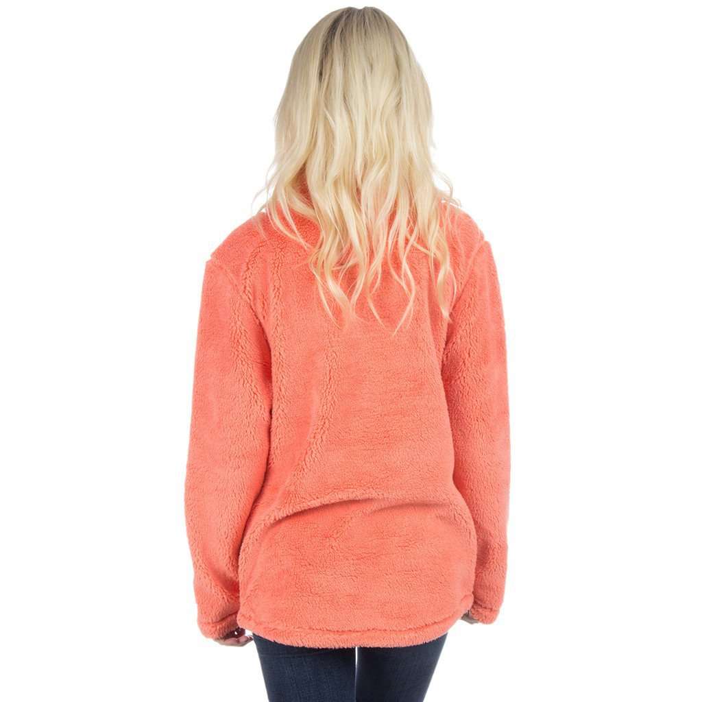 Linden Sherpa Pullover in Coral by Lauren James - Country Club Prep