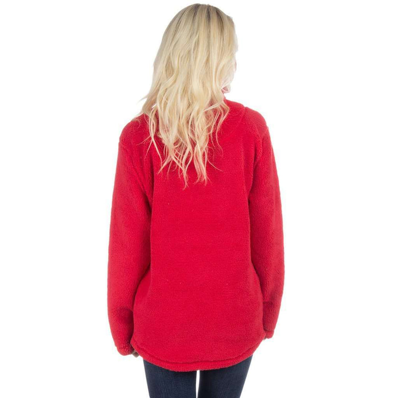 Linden Sherpa Pullover in Rose Red by Lauren James - Country Club Prep