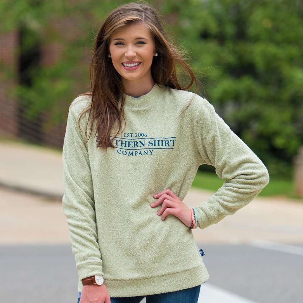 Loop Knit Terry Pullover in Desert Sage by The Southern Shirt Co. - Country Club Prep