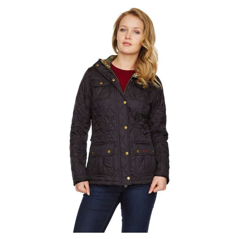 Morris Utility Quilted Jacket in Black by Barbour - Country Club Prep