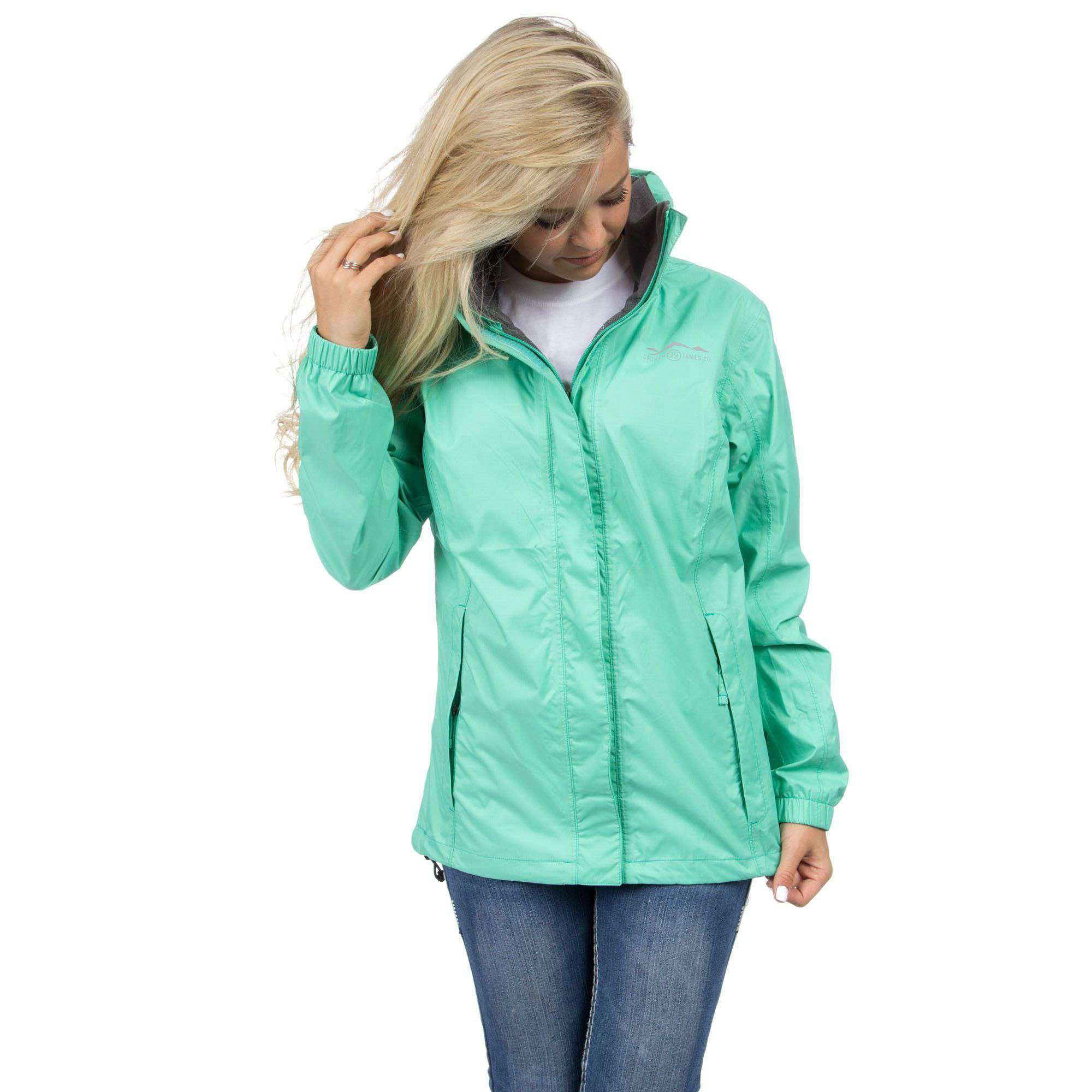 Preptec Rain Jacket in Seafoam by Lauren James - Country Club Prep