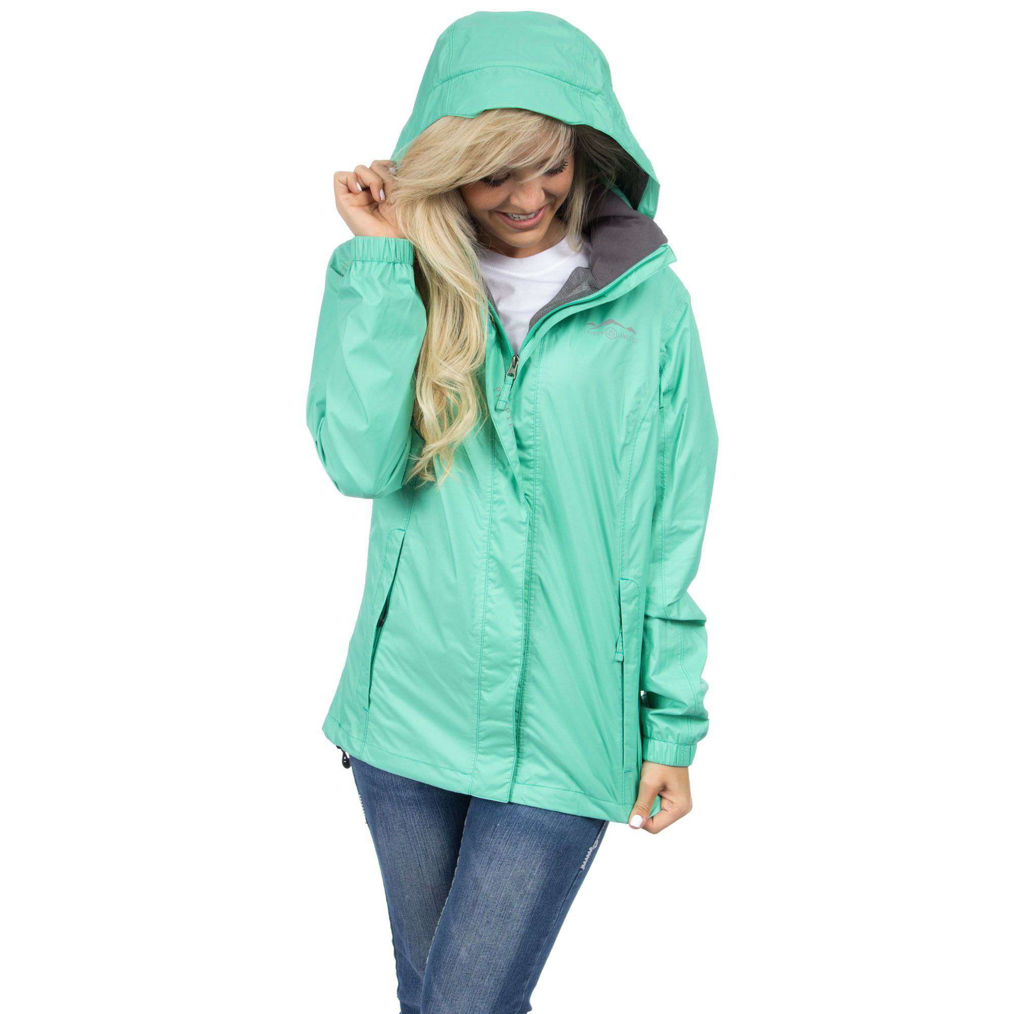 Preptec Rain Jacket in Seafoam by Lauren James - Country Club Prep