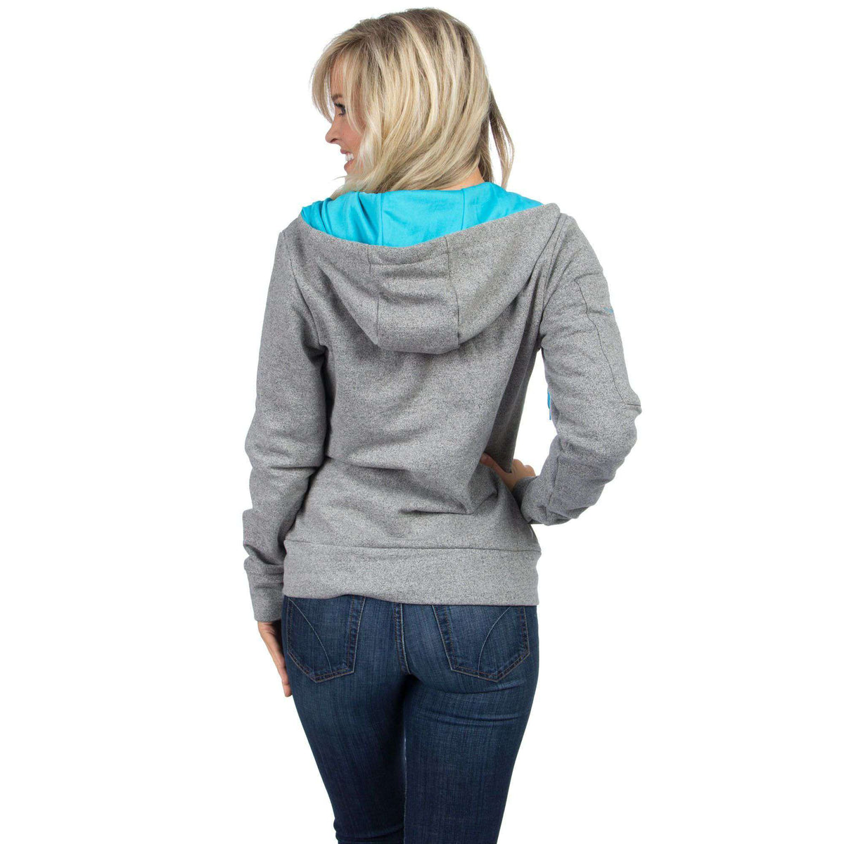 Preptec Zip Hoodie in Glacier Blue by Lauren James - Country Club Prep