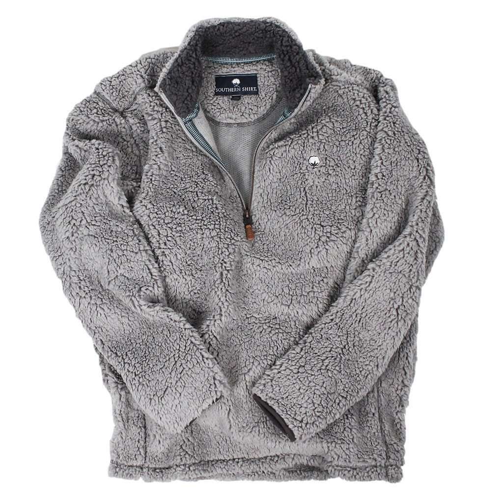 Quarter Zip Sherpa Pullover in Alloy Grey by The Southern Shirt Co. - Country Club Prep