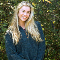 Quarter Zip Sherpa Pullover in Midnight Navy by The Southern Shirt Co. - Country Club Prep