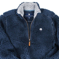 Quarter Zip Sherpa Pullover in Midnight Navy by The Southern Shirt Co. - Country Club Prep
