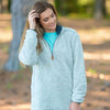 Quarter Zip Sherpa Pullover in Pearl Blue by The Southern Shirt Co. - Country Club Prep