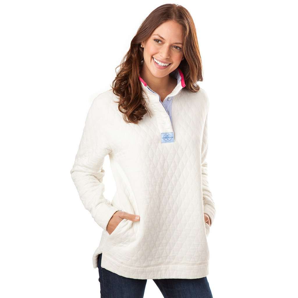 Southern Tide Quilted Skiptide Pullover in Marshmallow – Country Club Prep