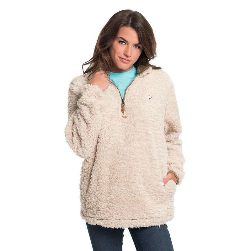 Sherpa Pullover with Pockets in Oyster by The Southern Shirt Co. - Country Club Prep