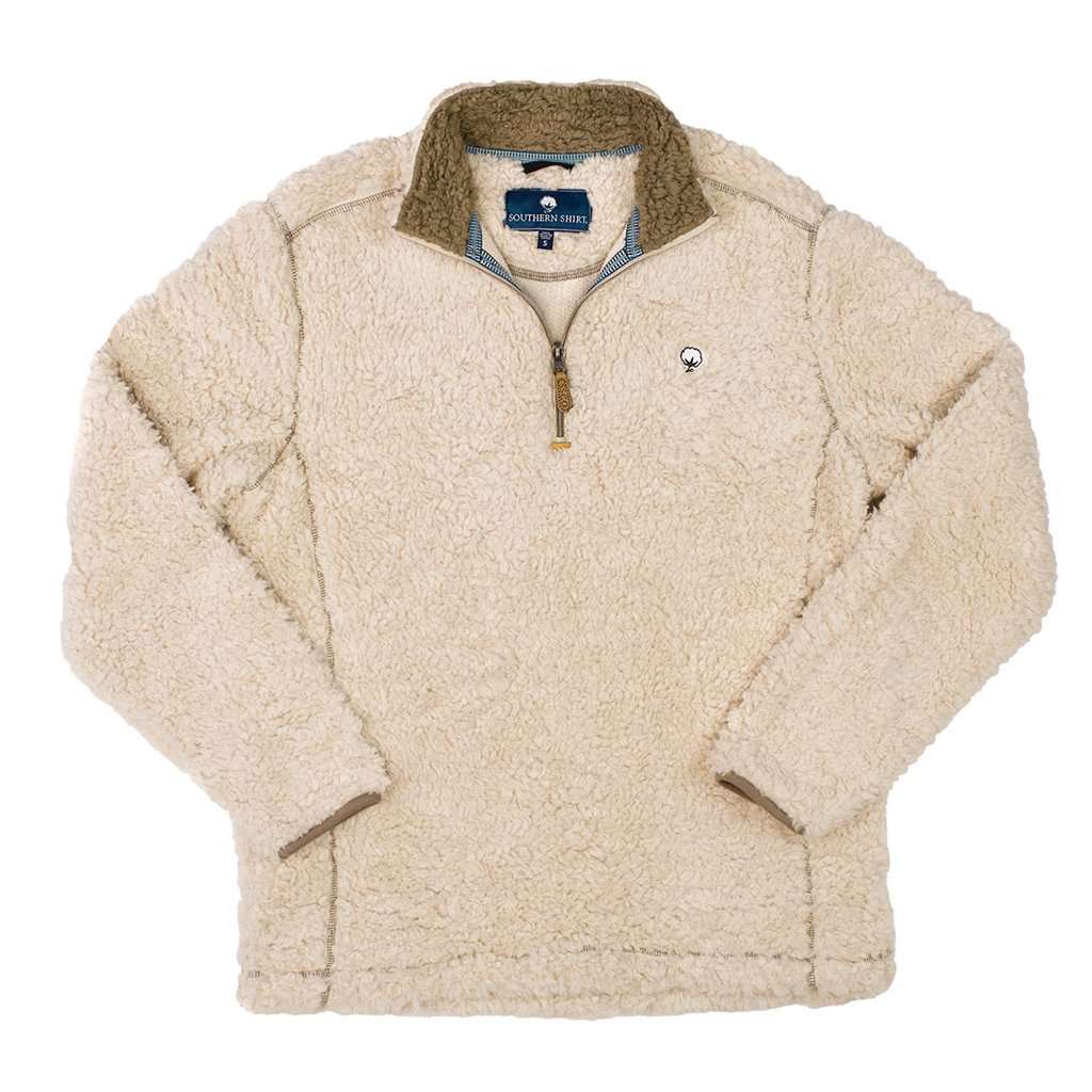 Sherpa Pullover with Pockets in Oyster by The Southern Shirt Co. - Country Club Prep