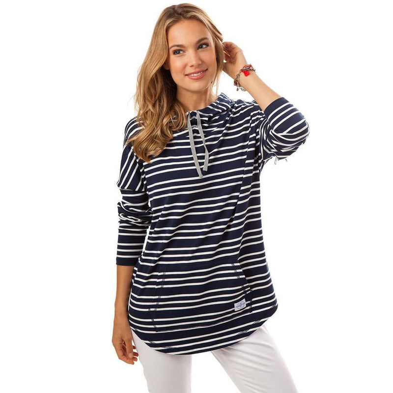 Skipper Stripe Hoodie in Nautical Navy by Southern Tide - Country Club Prep