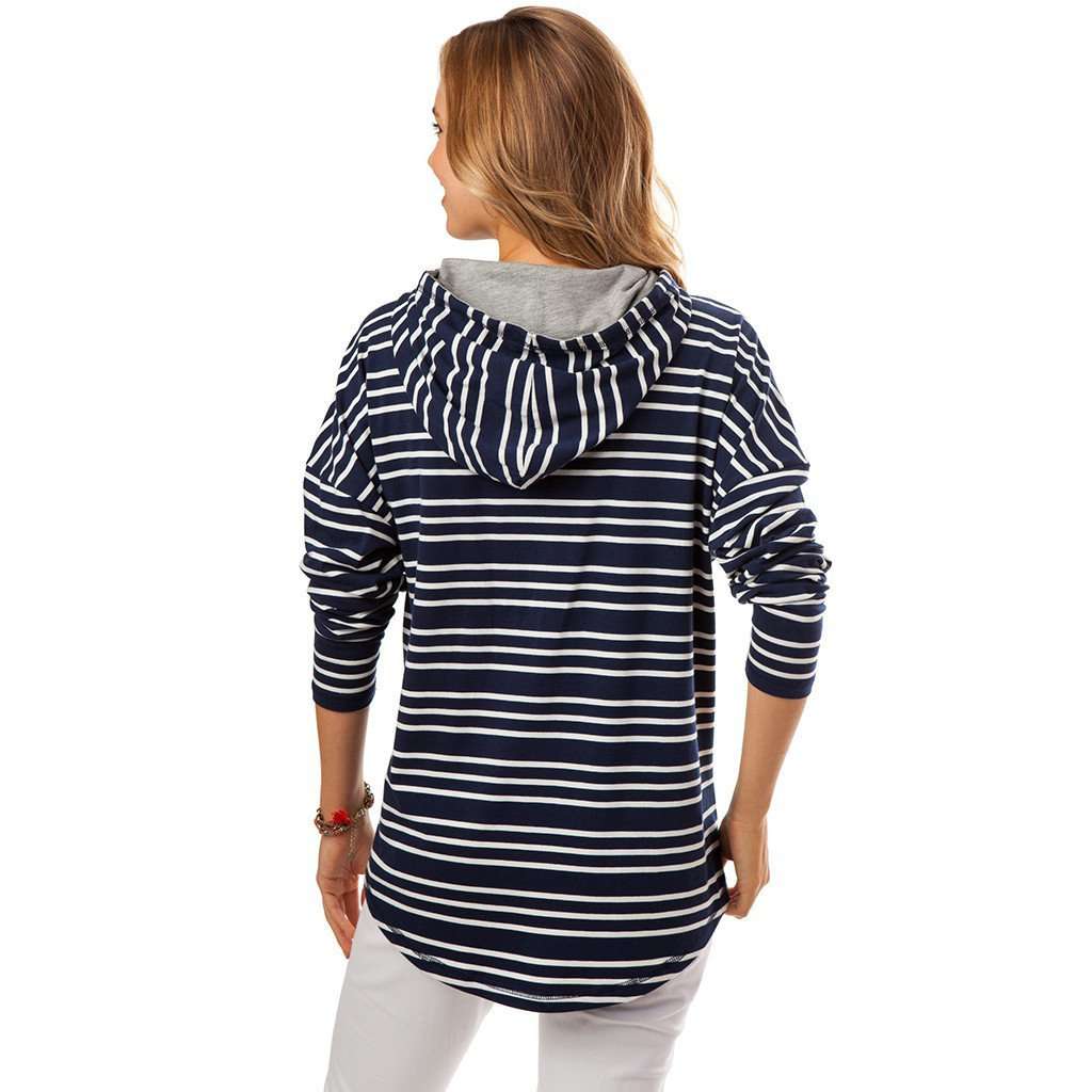 Skipper Stripe Hoodie in Nautical Navy by Southern Tide - Country Club Prep