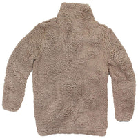 Snap Collar Sherpa Pullover in Light Brown by Everest Clothing - Country Club Prep