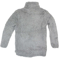 Snap Collar Sherpa Pullover in Light Grey by Everest Clothing - Country Club Prep