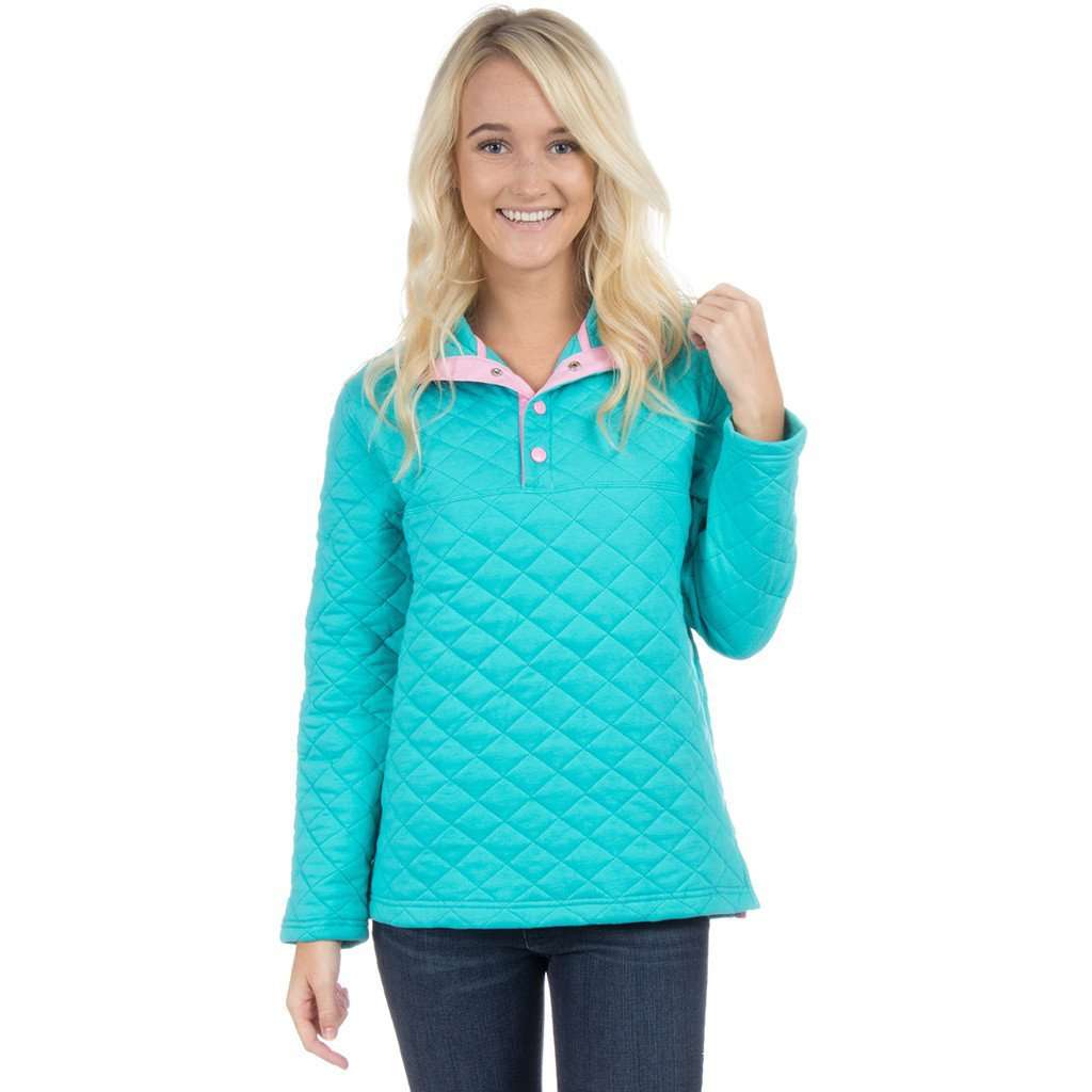 The Lawson Quilted Pullover in Lagoon by Lauren James - Country Club Prep