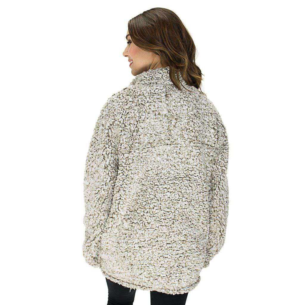 True Grit Frosty Tipped Pile 1 2 Zip Pullover in Brown Country Club Prep