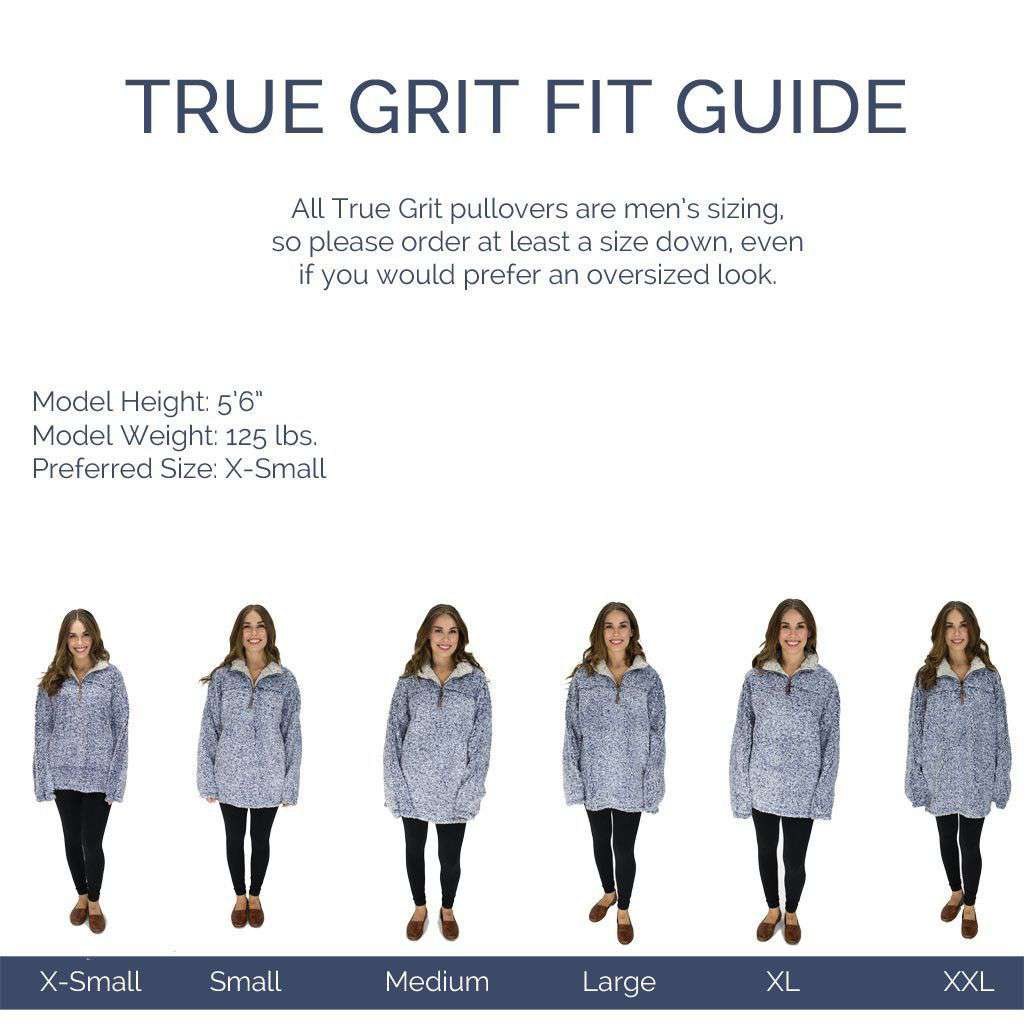 The Original Frosty Tipped Pile 1/2 Zip Pullover in Charcoal by True Grit - Country Club Prep