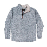 The Original Frosty Tipped Pile 1/2 Zip Pullover in Denim by True Grit - Country Club Prep