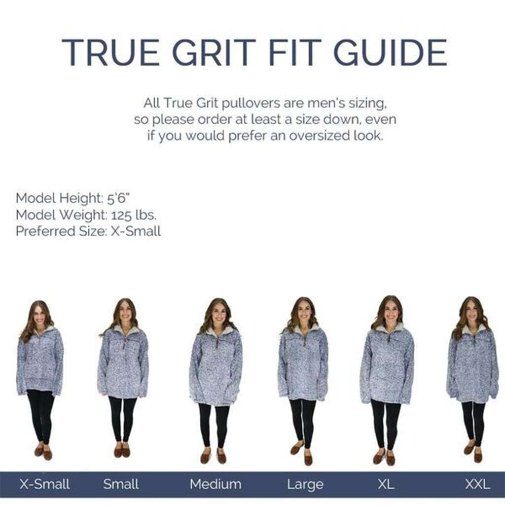 The Original Frosty Tipped Pile 1/2 Zip Pullover in Denim by True Grit - Country Club Prep