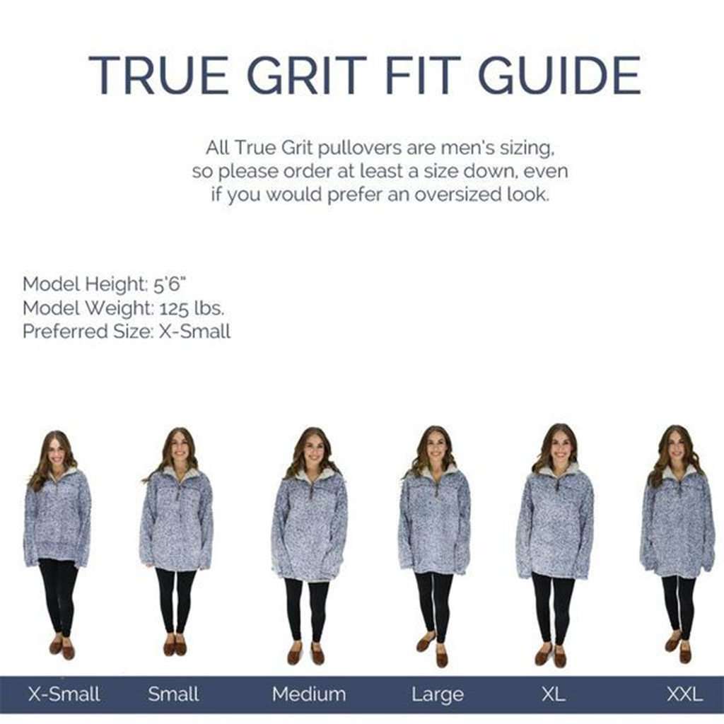 The Original Frosty Tipped Pile 1/2 Zip Pullover in Heather by True Grit - Country Club Prep