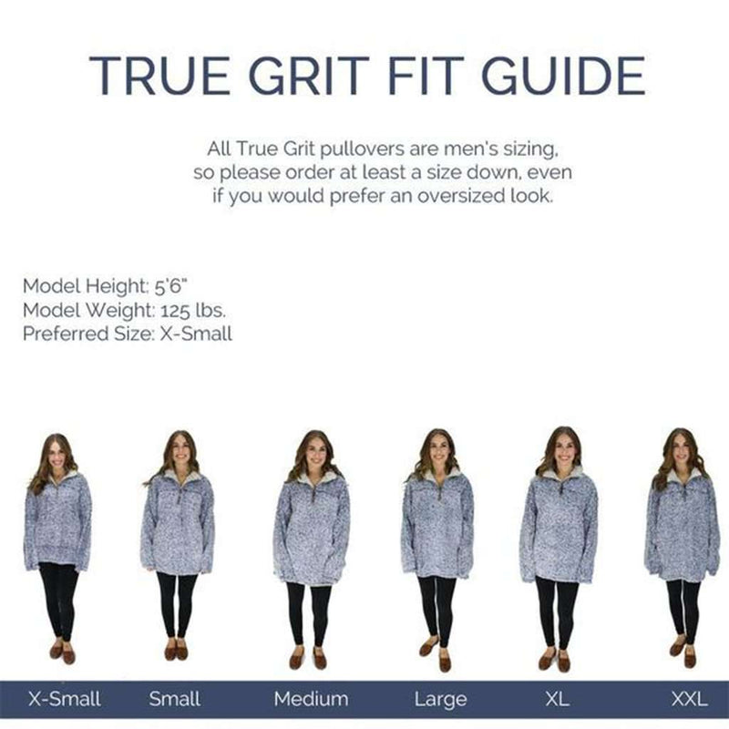 The Original Frosty Tipped Pile 1/2 Zip Pullover in Heather by True Grit - Country Club Prep